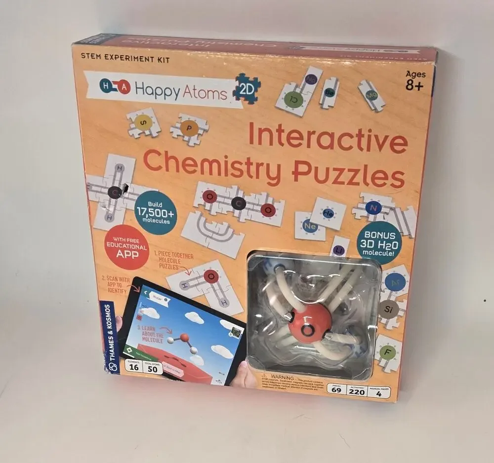 Thames & Kosmos Happy Atoms 2D Interactive Chemistry Puzzle NEW